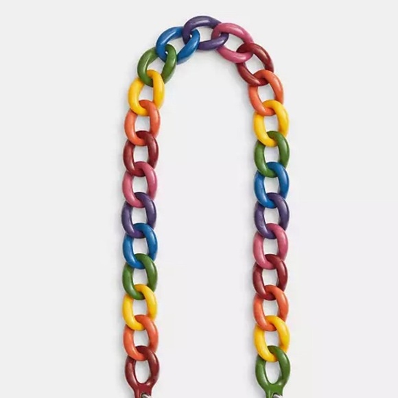 NWOT Coach Chain Shoulder Strap in Rainbow - Picture 1 of 3